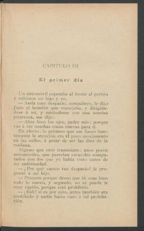 Capítulo III - El primer día