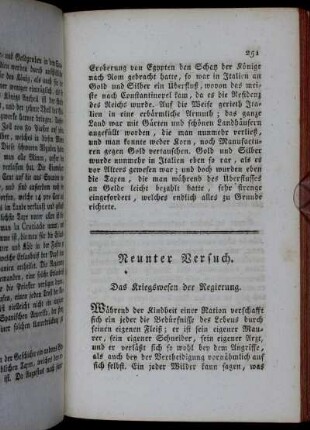 Neunter Versuch. Das Kriegswesen der Regierung.