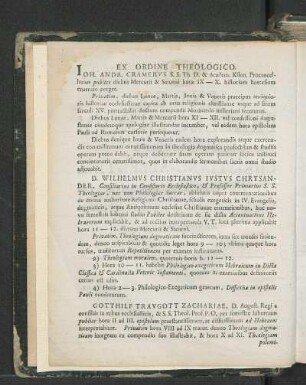 Ex Ordine Theologico.