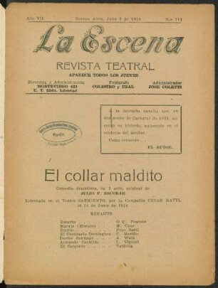 El collar maldito : comedia dramática, en 1 acto