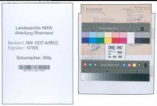 Entnazifizierung Willy Schumacher , geb. 08.10.1903 (Rechtsanwalt)