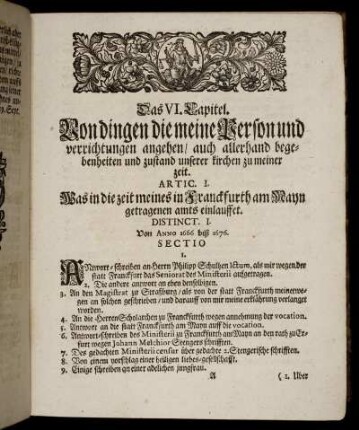 Distinct. I. Von Anno 1666 biß 1676