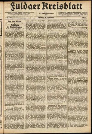 Ausgabe vom Dienstag, den 18. November 1924.