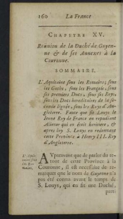 Chapitre XV. Reünion de la Duché de Guyenne ...