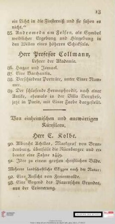 Von einheimischen und auswärtigen Künstlern