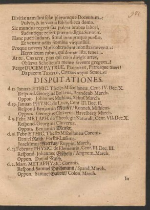 Disputationes.