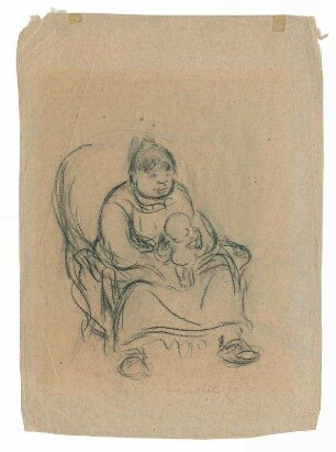Sitzende Frau mit Kind