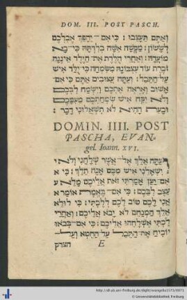 Domin. IIII. Post Pascha, Evangel. Ioann. XVI.