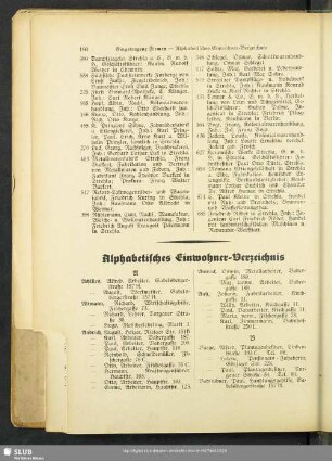 Einwohnerverzeichnis : Alphabetisches Einwohner-Verzeichnis