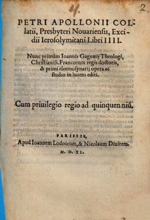 Excidium Hierosolimitanum : Libri IV.