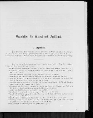 Deputation für Handel und Schiffahrt.