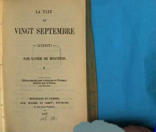 La nuit du vingt septembre : (l'idiot), 3