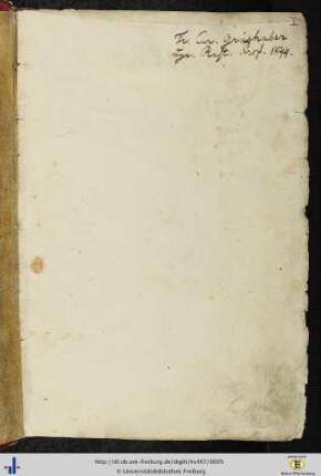 [Ir] Besitzvermerk von F. K. Grieshaber.