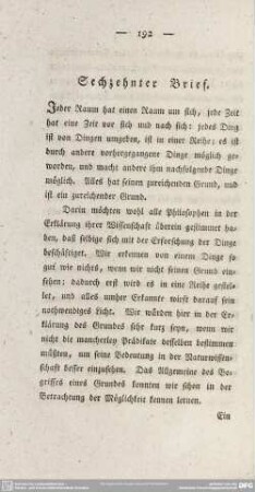 Sechzehnter Brief