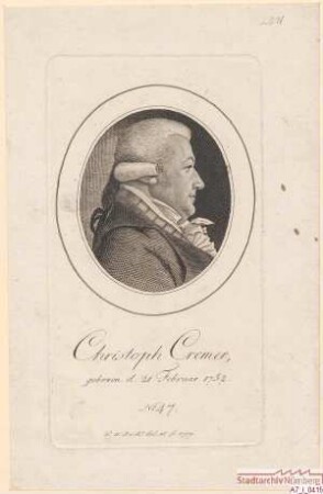 Christoph Cremer; geb. 21. Februar 1752