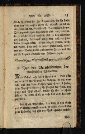 II. Von der Verschiedenheit der menschlichen Charaktere