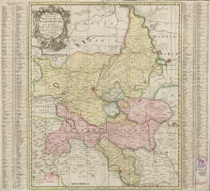 Geographische Karte des Hertzogthums Magdeburg und Halle ; Nebst etlichen angräntzende Orthen und Fürstenthume