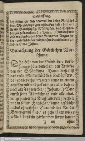Betrachtung der Göttlichen Vorsehung