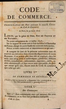 Code de commerce : Bulletin des lois, No. 111 bis.