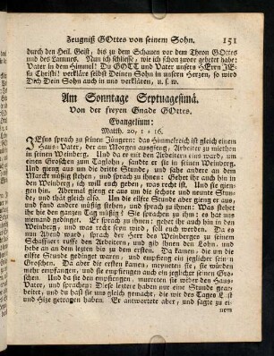 151-153, Evangelium; Eingang