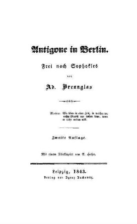 Antigone in Berlin : frei nach Sophokles