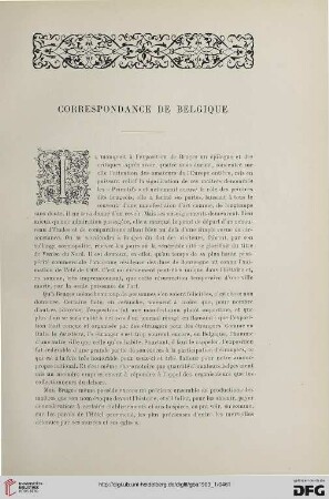3. Pér. 29.1903: Correspondance de Belgique