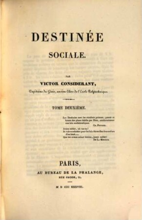 Destinée sociale, 2