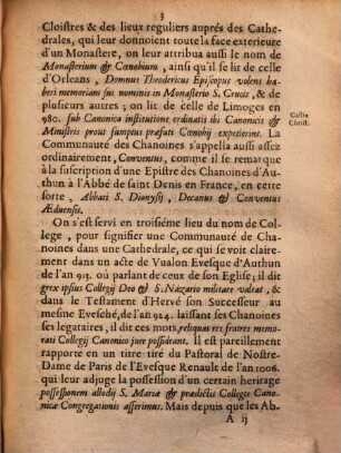 ... Reflexion Svr Les Antiqvitez Des Chanoines, Troisième Reflexion. Des Chapitres des Chanoines