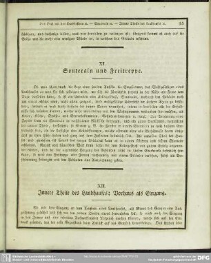 XII. Innere Theile des Landhauses; Vorhaus als Eingang