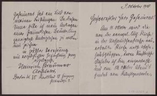 Schreiben an Hermann Muthesius (Brief)
