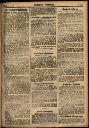 Zweite Ausgabe vom Freitag, den 20. Juli 1934.