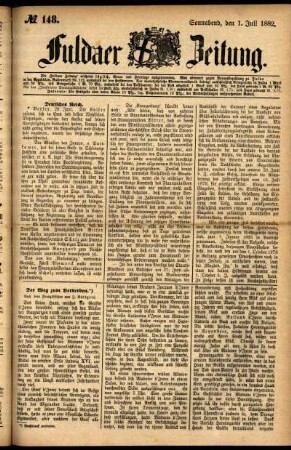 Ausgabe vom Samstag, den 01. Juli 1882.