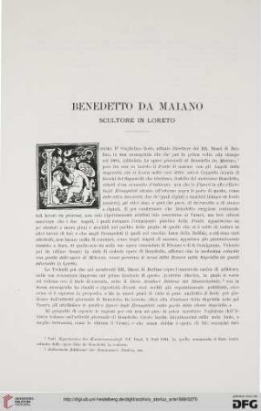 1: Benedetto da Maiano : scultore in Loreto