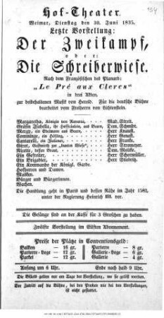 Der Zweikampf, oder: Die Schreiberwiese