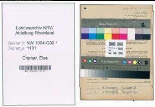 Entnazifizierung Else Cremer , geb. 28.08.1903 (Lehrerin)