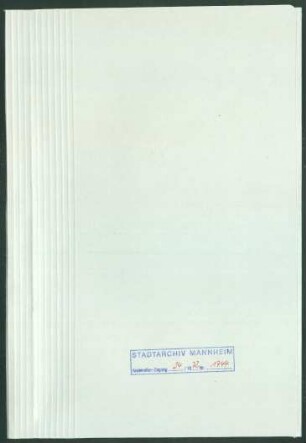"Denkschriften versch. Verfasser"