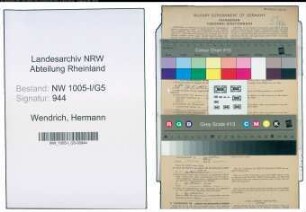 Entnazifizierung Hermann Wendrich , geb. 14.02.1909 (Lehrer)