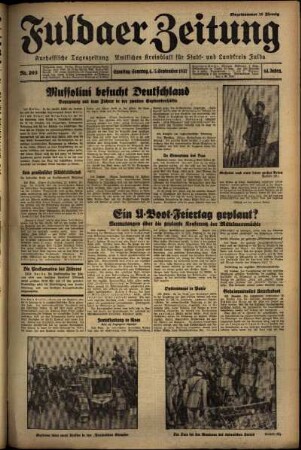 Erste Ausgabe vom Samstag, den 04. September 1937.