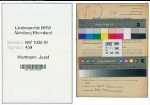 Entnazifizierung Josef Wortmann , geb. 27.07.1917 (Finanzbeamter)