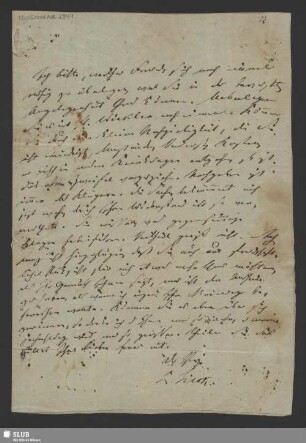 Eigenhändiger Brief - Mscr.Dresd.Aut.2941