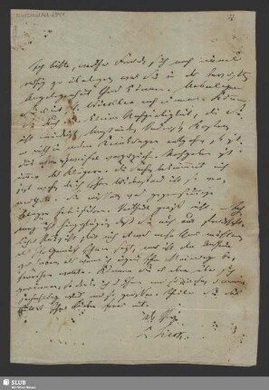 Eigenhändiger Brief - Mscr.Dresd.Aut.2941