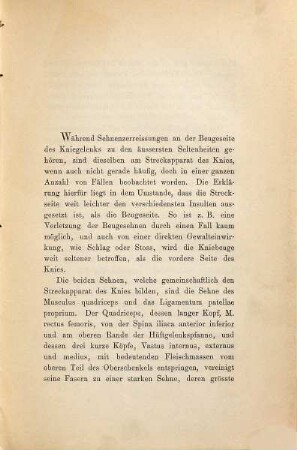 Über Zerreissungen der Quadricepssehne und des Ligamentum patellae proprium : Inaug. Diss.