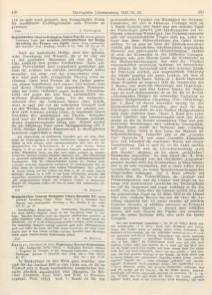 449 [Rezension] Rundschreiben Unseres Heiligsten Vaters Pius XI., durch göttliche Vorsehung Papst zur sechsten Jahrhundertfeier der Heiligsprechung des Thomas von Aquin