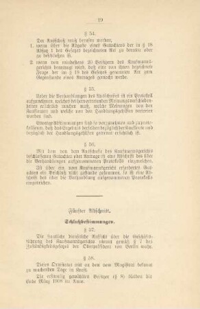 Fünfter Abschnitt. Schlußbestimmungen