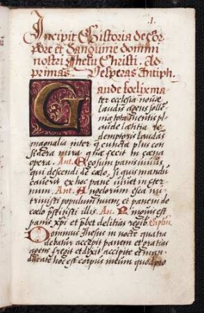 Zierinitiale: G(aude)