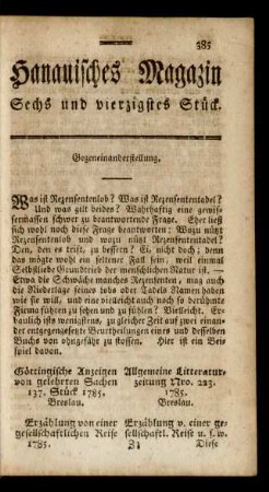 Sechs und vierzigstes Stück