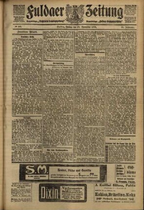 Zweite Ausgabe vom Freitag, den 19. November 1909.