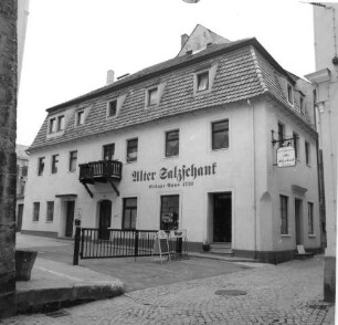 Bad Schandau, Königsteiner Straße 6. Wohnhaus mit Gaststätte (A. 19. Jh.). Straßenansicht von Südosten