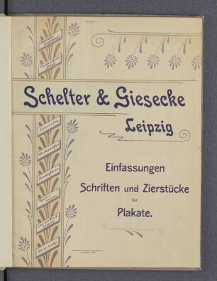 Einfassungen, Schriften und Zierstücke für Plakate