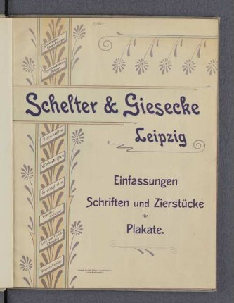 Einfassungen, Schriften und Zierstücke für Plakate